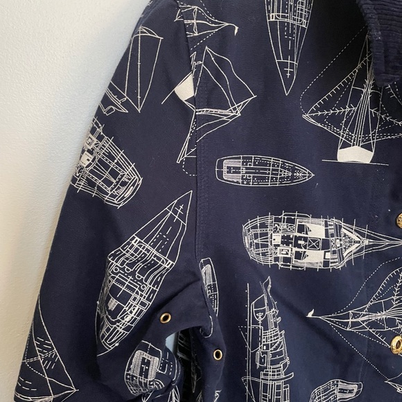 Ralph Lauren navy blue Maritime print jacket sz M - Picture 3 of 10